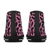 Pink Leopard Animal Print Women's Psychobilly High Top Shoes