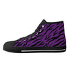 Purple Zebra Animal Print Women's Psychobilly High Top Shoes