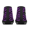 Purple Zebra Animal Print Women's Psychobilly High Top Shoes