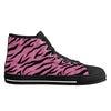 Pink Zebra Animal Print Women's Psychobilly High Top Shoes