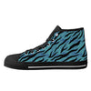 Blue Zebra Animal Print Women's Psychobilly High Top Shoes