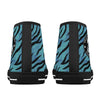 Blue Zebra Animal Print Women's Psychobilly High Top Shoes