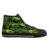 Black and Green Hawaiian Scenery Men's Psychobilly High Top Shoes