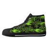 Black and Green Hawaiian Scenery Men's Psychobilly High Top Shoes