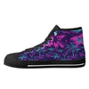 Dark Purple and Bright Pink Hawaiian Scene Men's Psychobilly High Top Shoes