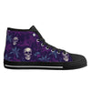 Light and Dark Purple Hawaiian and skulls Men's Psychobilly High Top Shoes