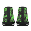 Black and Green Hawaiian and skulls Men's Psychobilly High Top Shoes