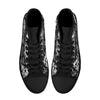 Black and White Hawaiian and Skulls Men's Psychobilly High Top Shoes