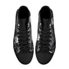 Black and White Hawaiian and Skulls 2 Men's Psychobilly High Top Shoes