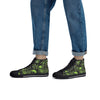 Black and Green Hawaiian Skulls Men's Psychobilly High Top Shoes