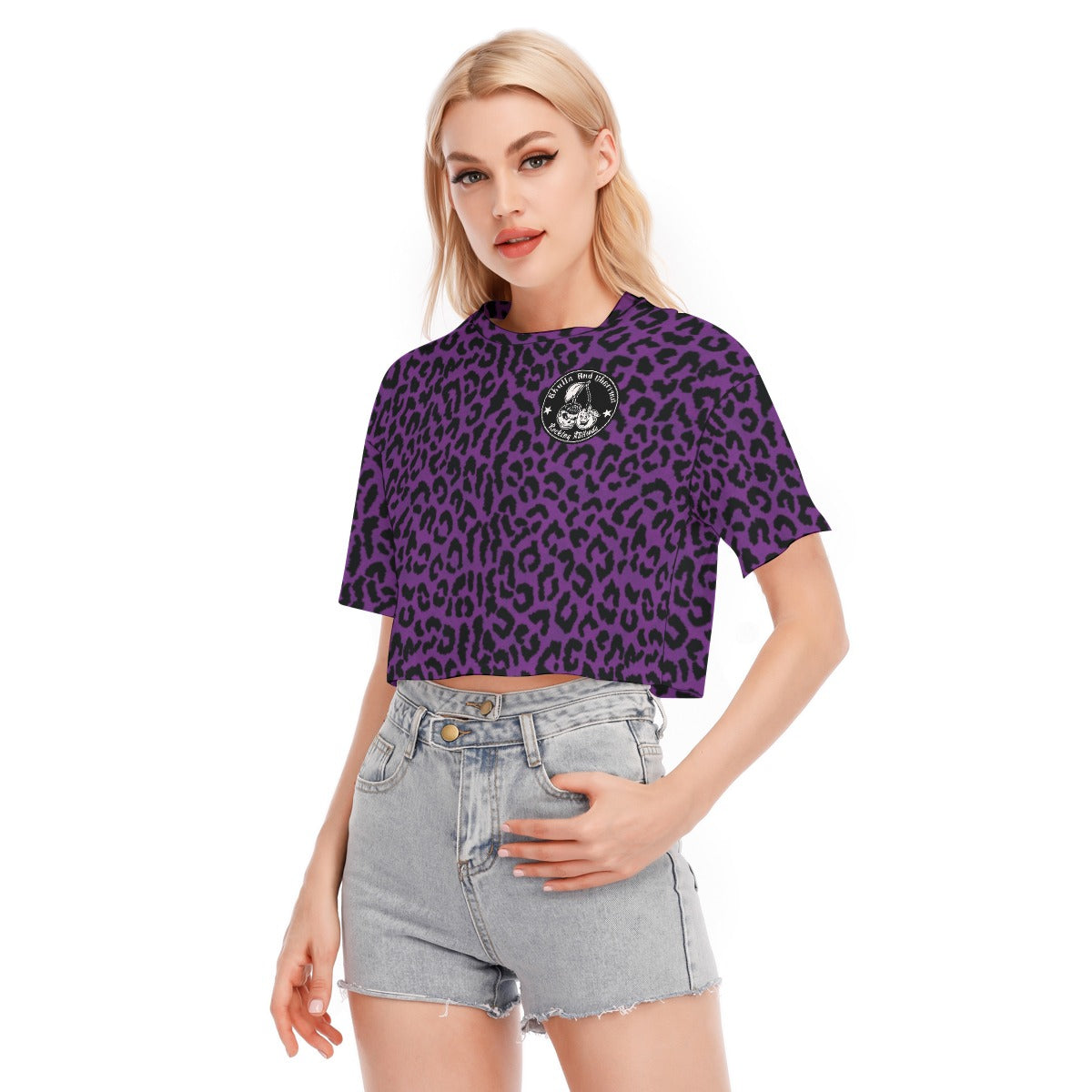 Purple Leopard Crop Top