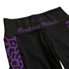 Purple Leopard High Waist Leggings With Side Pocket