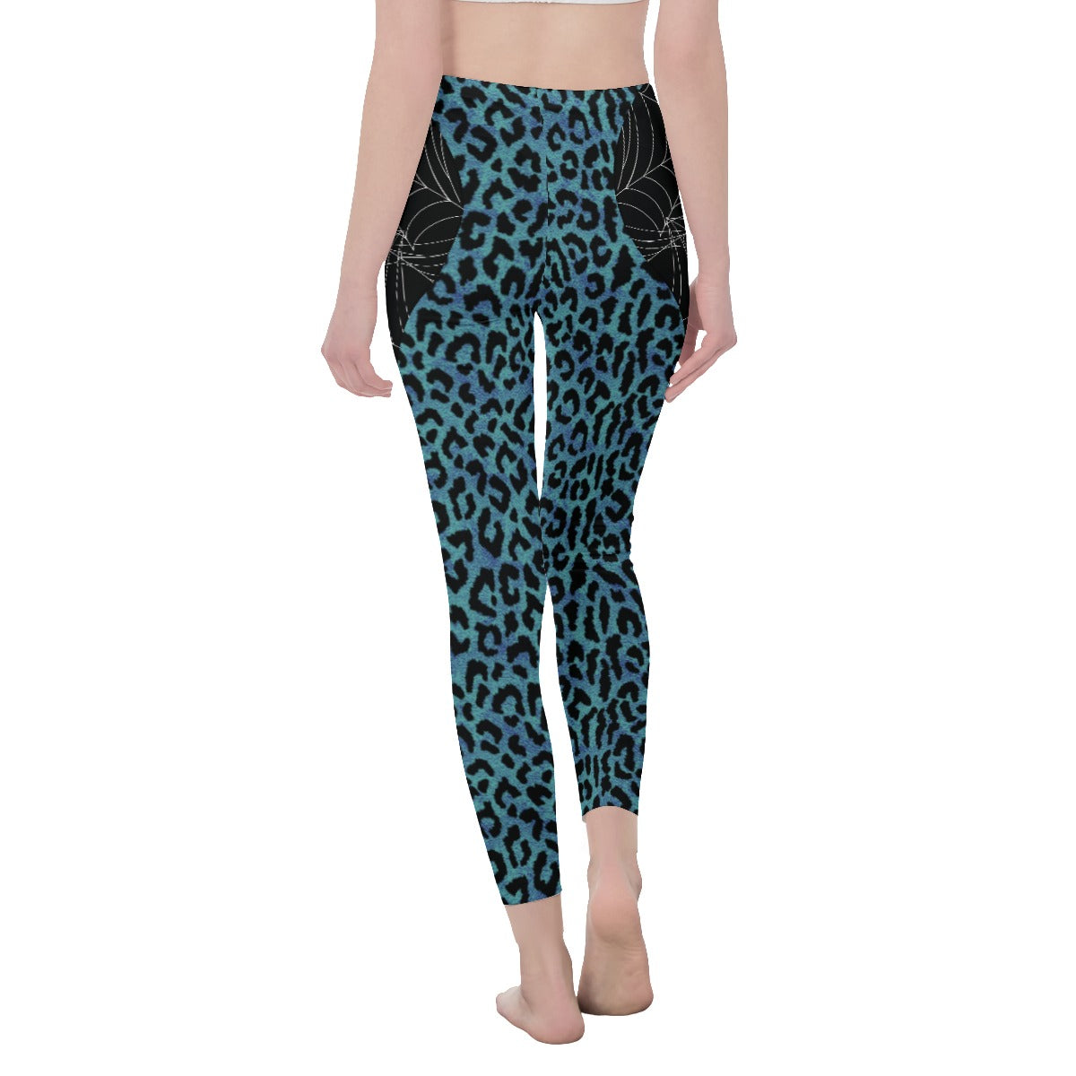 Blue Leopard print Psychobilly Casual Leggings