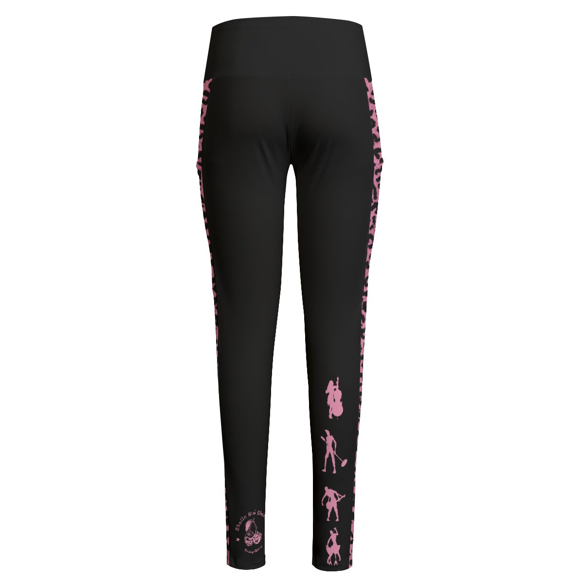 Pink Leopard High Waist Leggings With Side Pocket