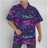 Dark Purple and Bright Pink Hawaiian Scene Psychobilly Hawaiian Shirt