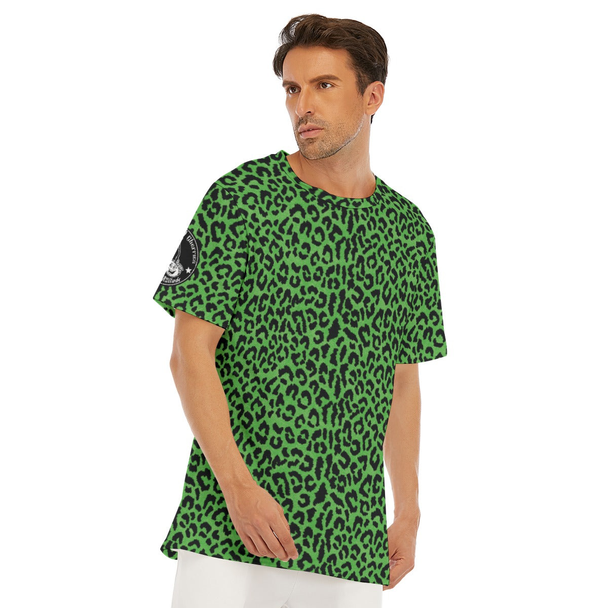 Green Leopard Full Print T-shirt