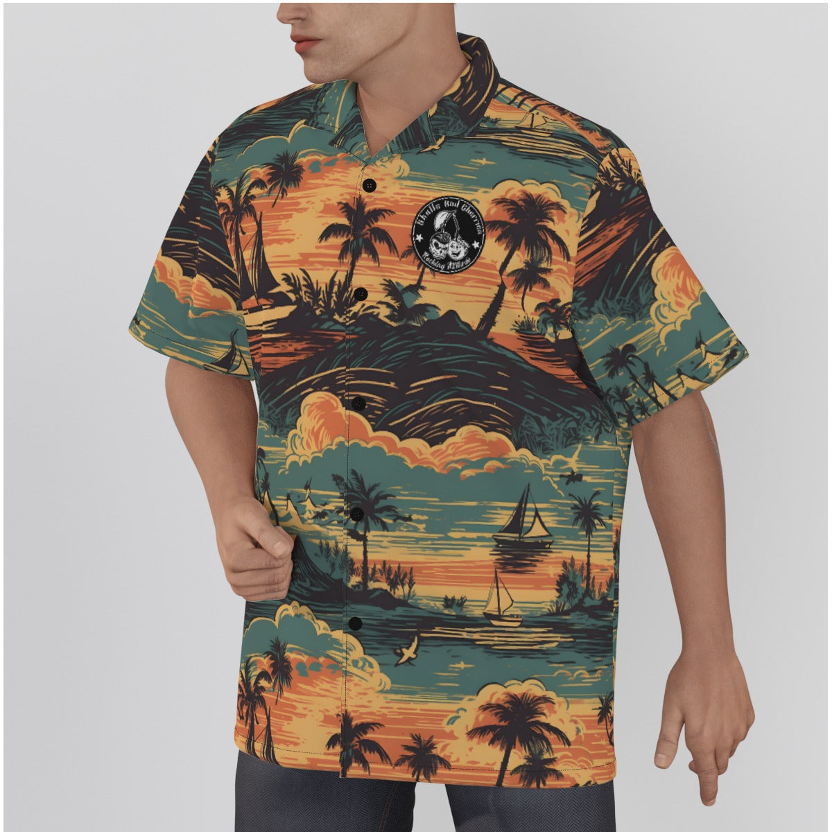 Hawaiian Scenery at Dawn Psychobilly Hawaiian Shirt