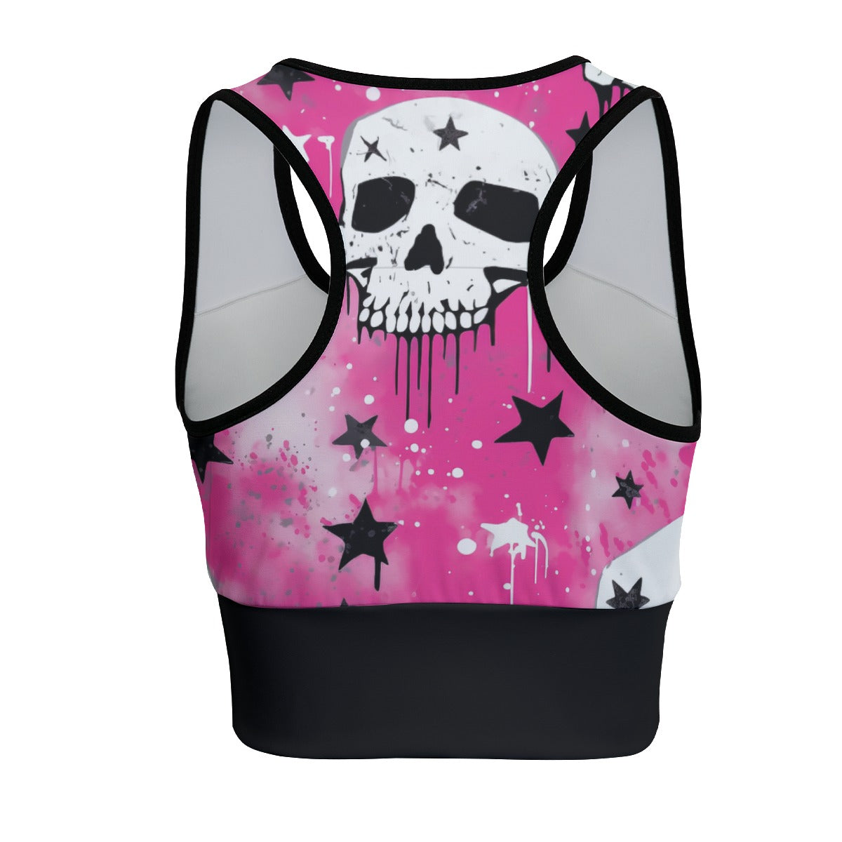 Skulls and Stars Pink Women's Sports Bra