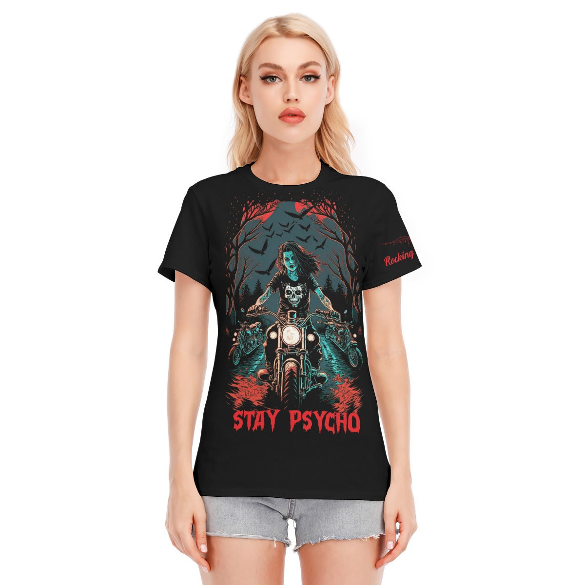 Stay Psycho Biker Pinup Psychobilly T-shirt