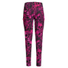 Pink tie-dye skulls High Waist Leggings With Pockets