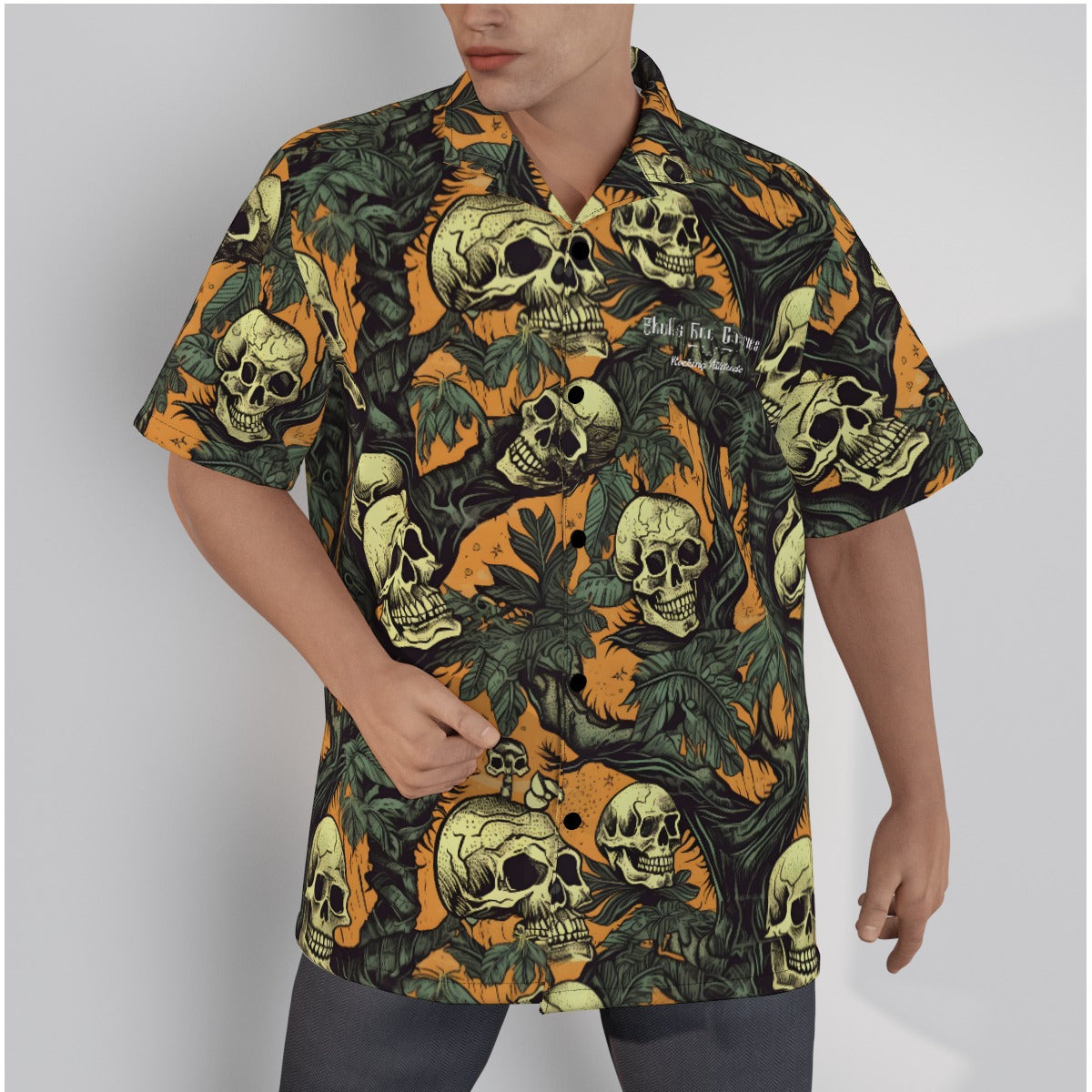 Hawaiian Vines and Skulls Psychobilly Hawaiian Shirt