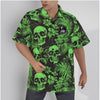 Black and Green Skulls Psychobilly Hawaiian Shirt