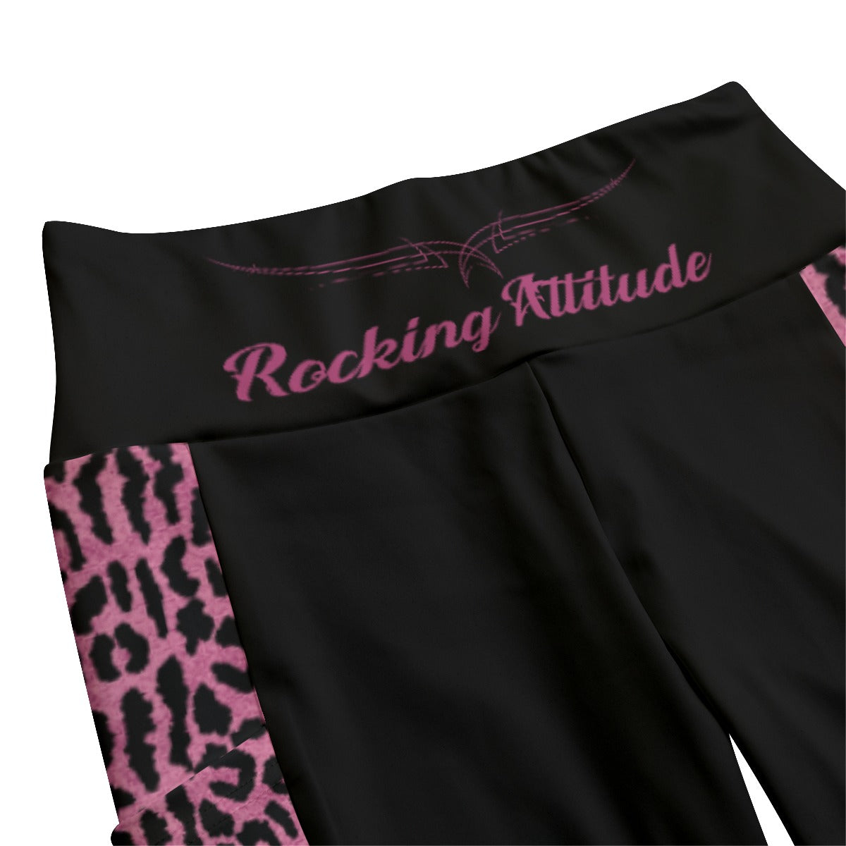 Pink Leopard High Waist Leggings With Side Pocket