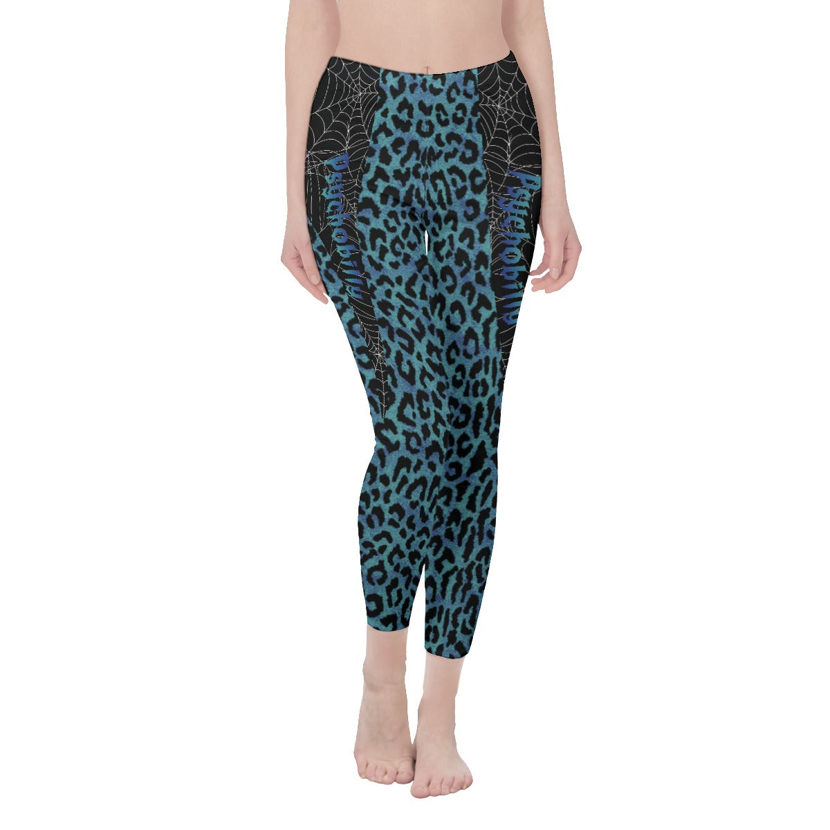 Blue Leopard print Psychobilly Casual Leggings