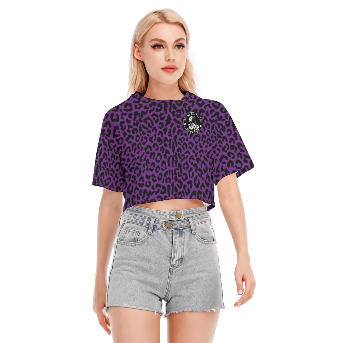 Purple Leopard Crop Top