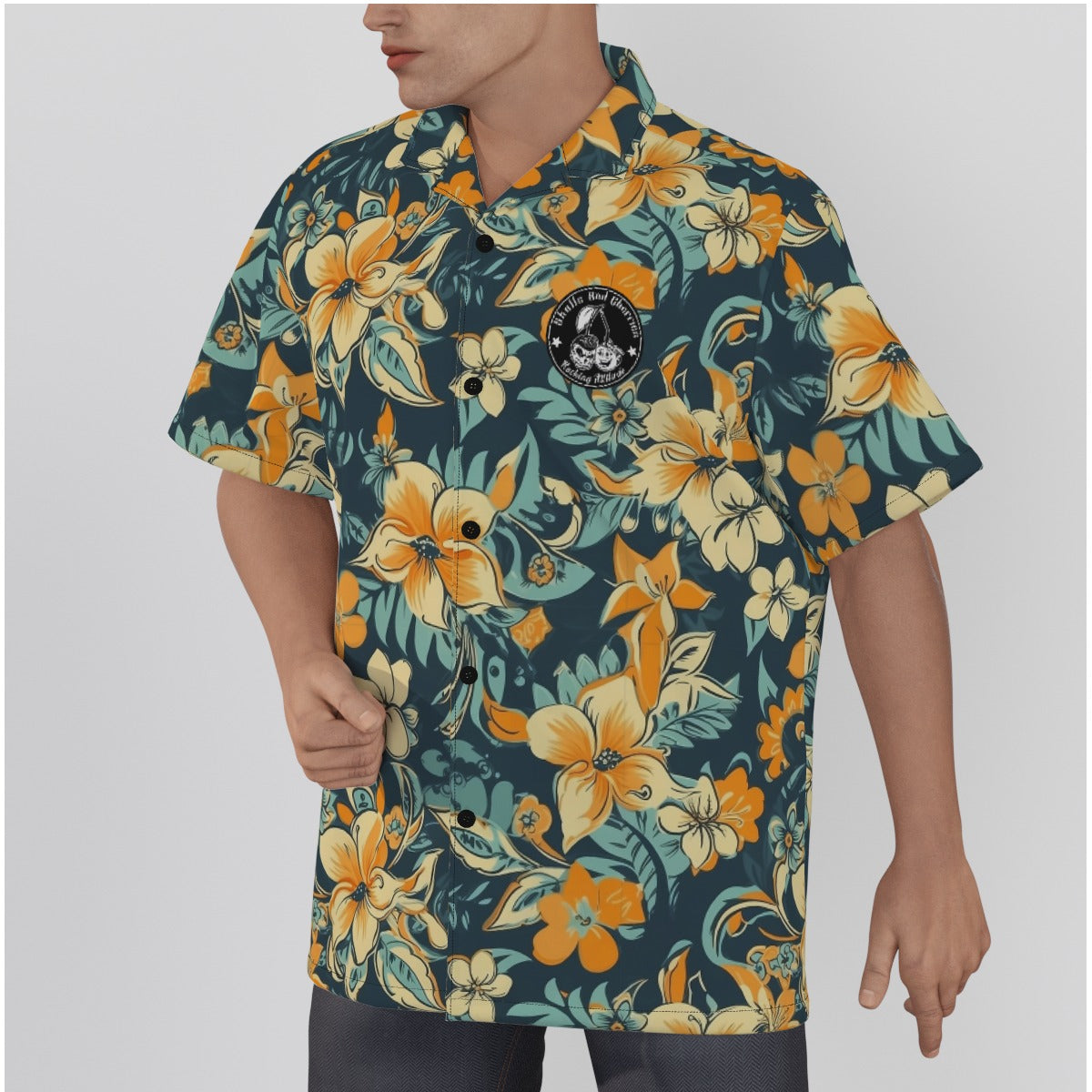 Blissful Blue Psychobilly Hawaiian Shirt