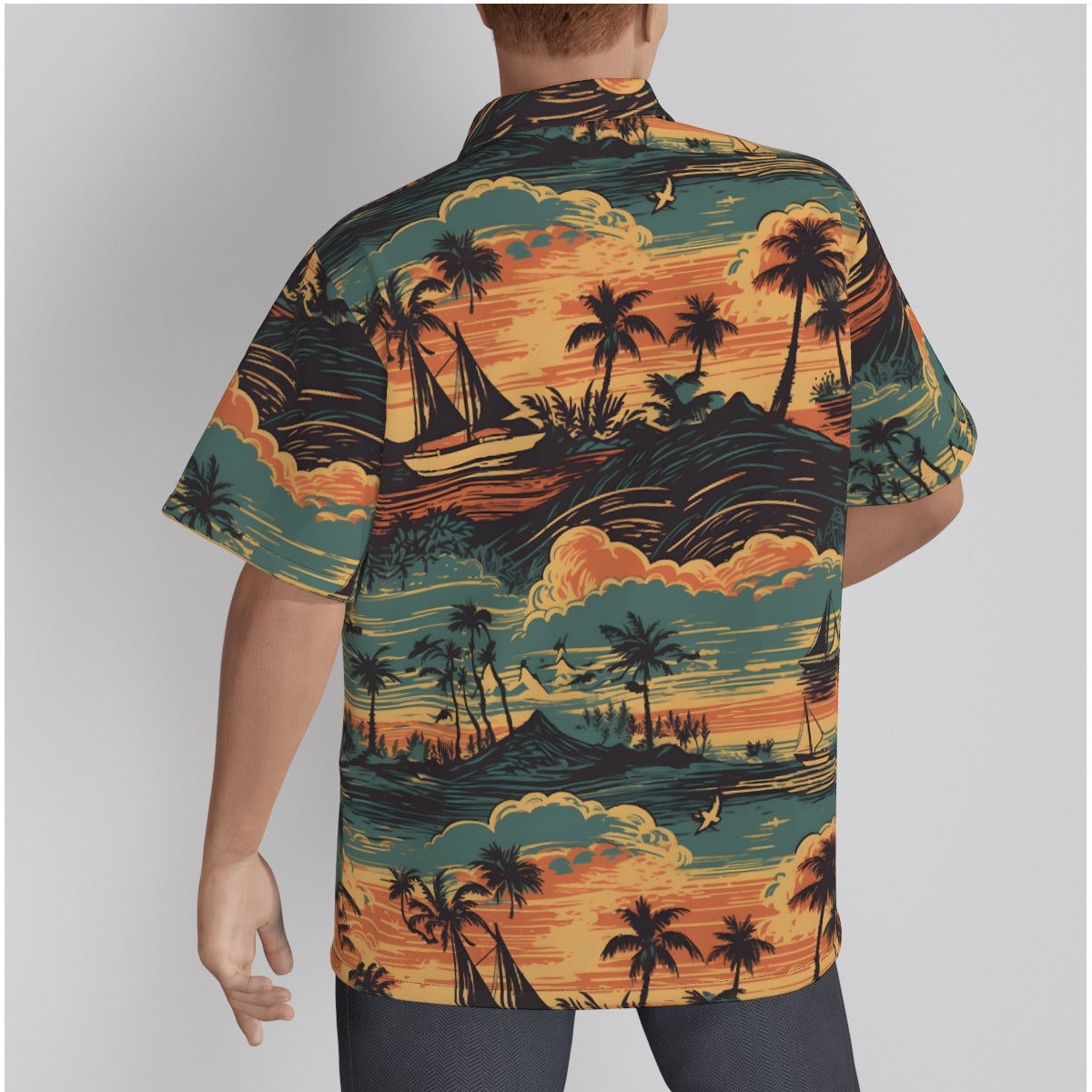 Hawaiian Scenery at Dawn Psychobilly Hawaiian Shirt