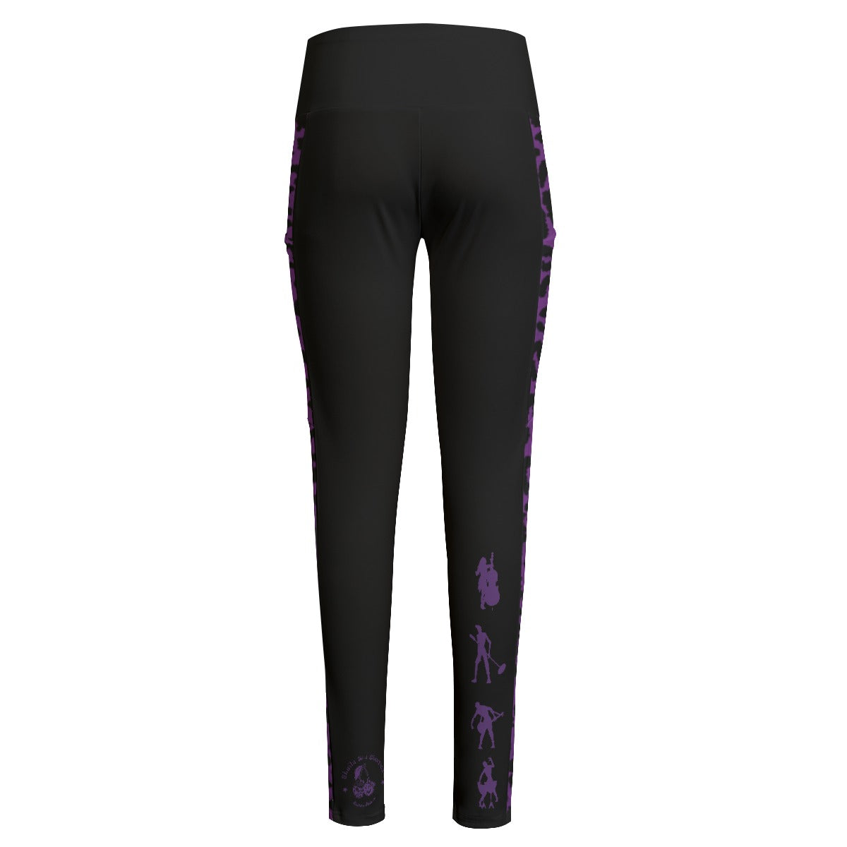 Purple Leopard High Waist Leggings With Side Pocket