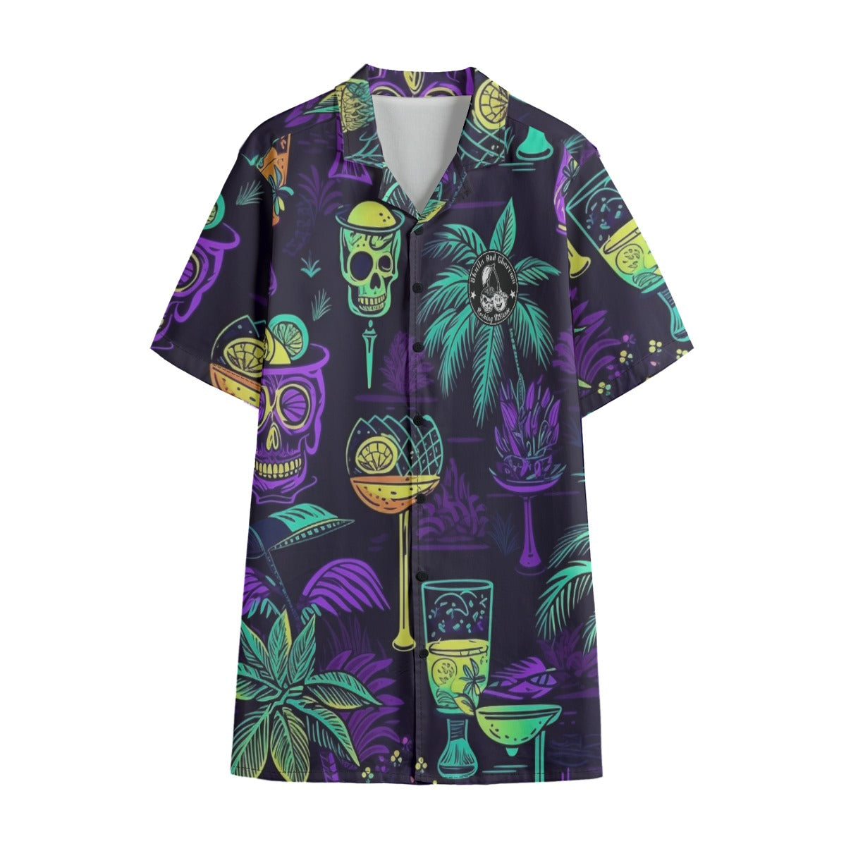 All-Over Print Men's Hawaiian Shirt With Button Closure |115GSM Cotton poplin