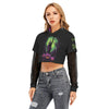 Trick Or Death Fake Two-piece Mesh Sleeve Cropped Hoodie