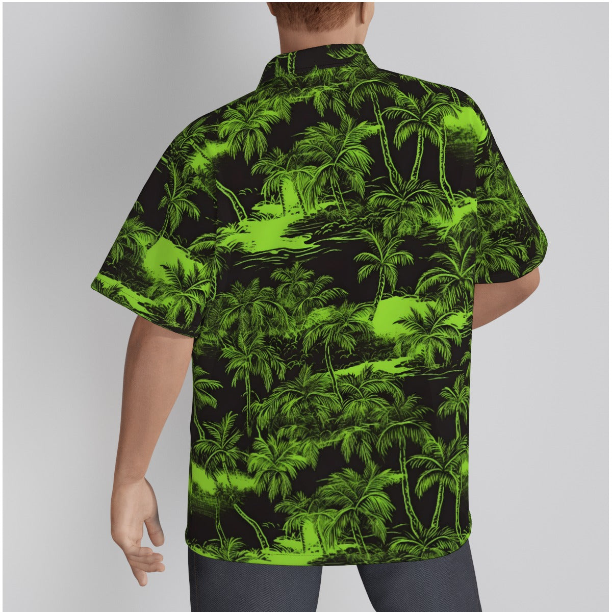 Black and Green Hawaiian Scenery Psychobilly Hawaiian Shirt