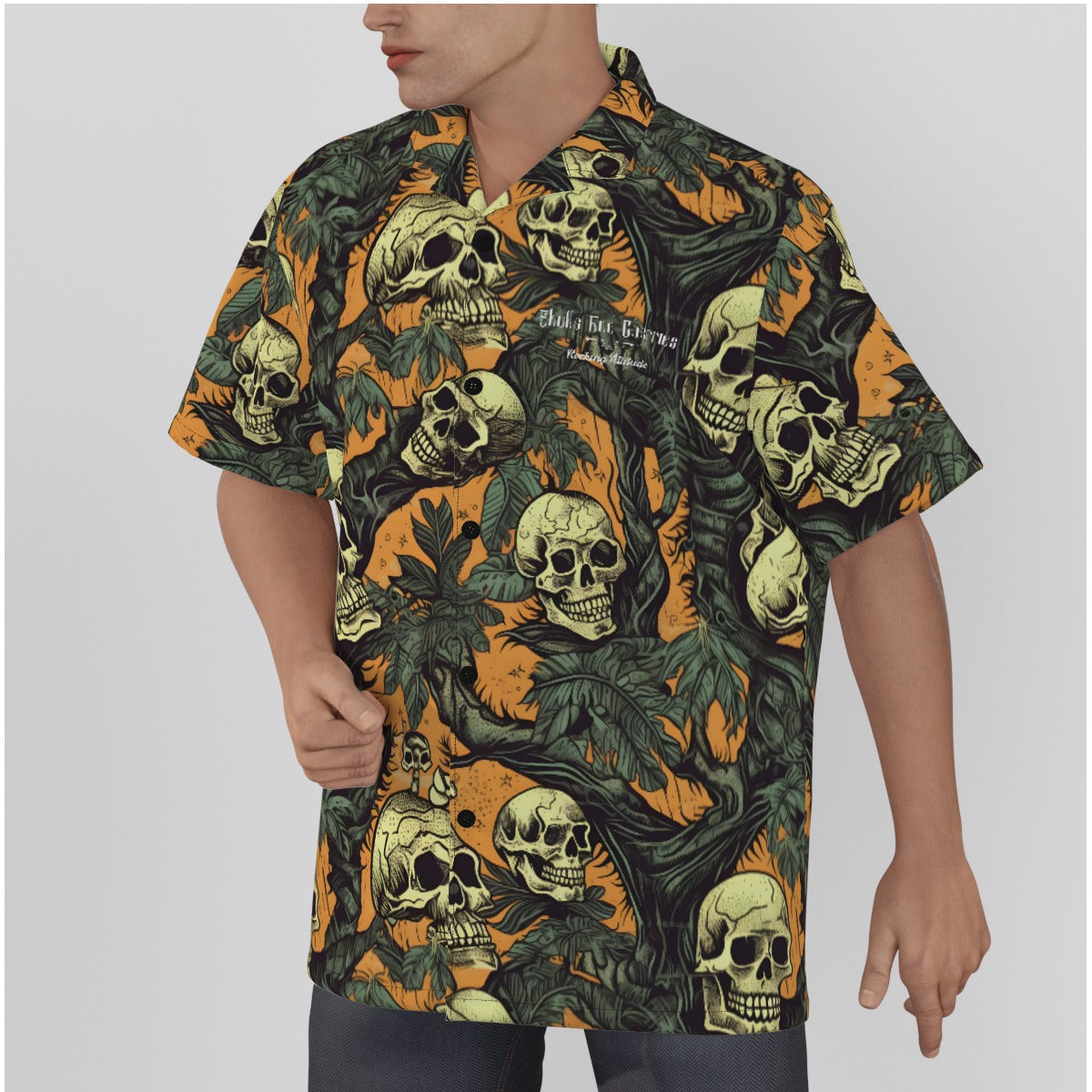 Hawaiian Vines and Skulls Psychobilly Hawaiian Shirt