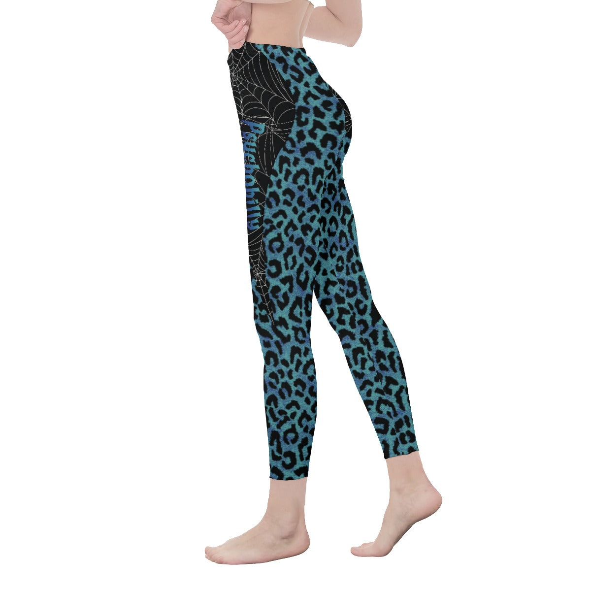 Blue Leopard print Psychobilly Casual Leggings