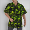 Green Smoky Skulls Psychobilly Hawaiian Shirt