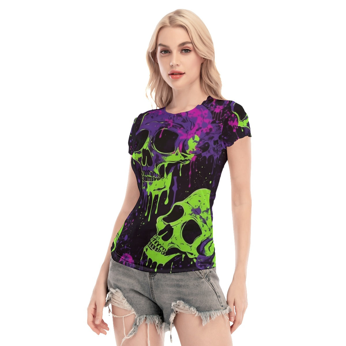 Deathwalker Short Sleeve Mesh Blouse