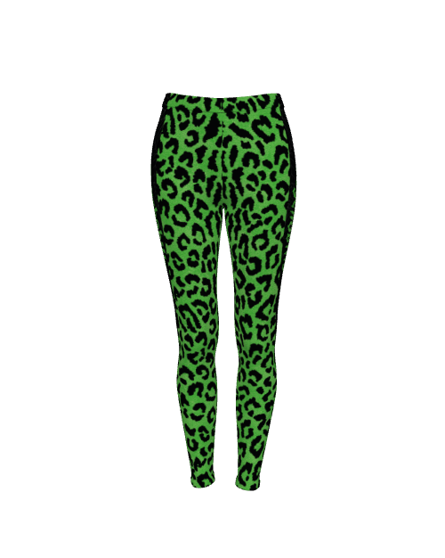 Green Animal Print Psychobilly Casual Leggings