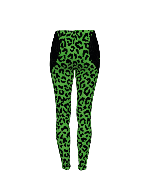 Green Animal Print Psychobilly Casual Leggings