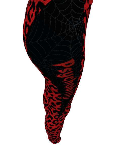 Red Animal Print Psychobilly Casual Leggings