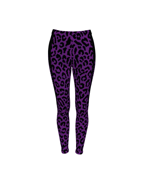 Purple Animal Print Psychobilly Casual Leggings