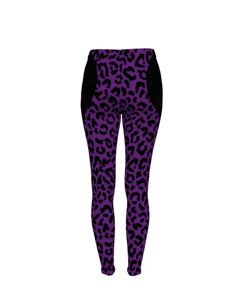 Purple Animal Print Psychobilly Casual Leggings