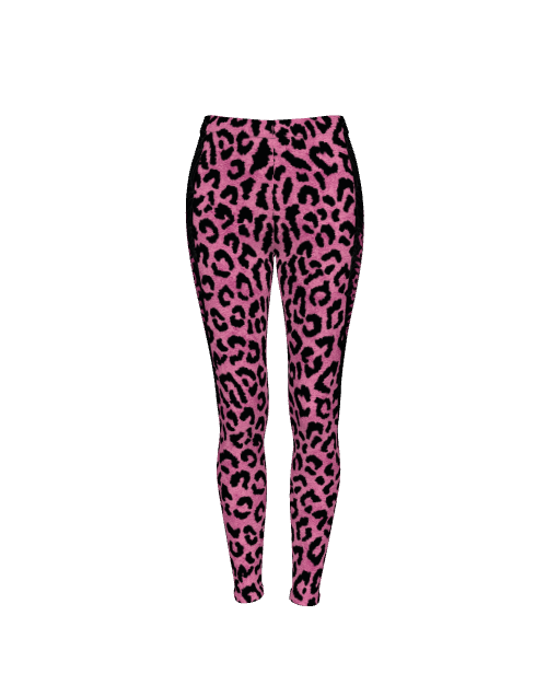 Pink Animal Print Psychobilly Casual Leggings