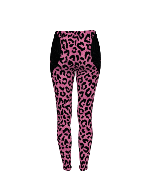 Pink Animal Print Psychobilly Casual Leggings