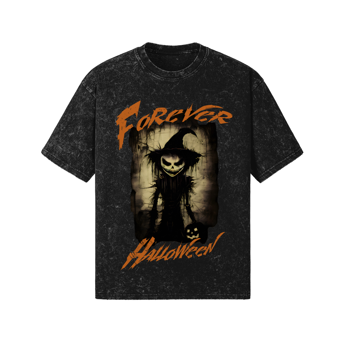 Premium Snow Washed ''Forever Halloween'' Ghostly Jack Unisex T-shirt