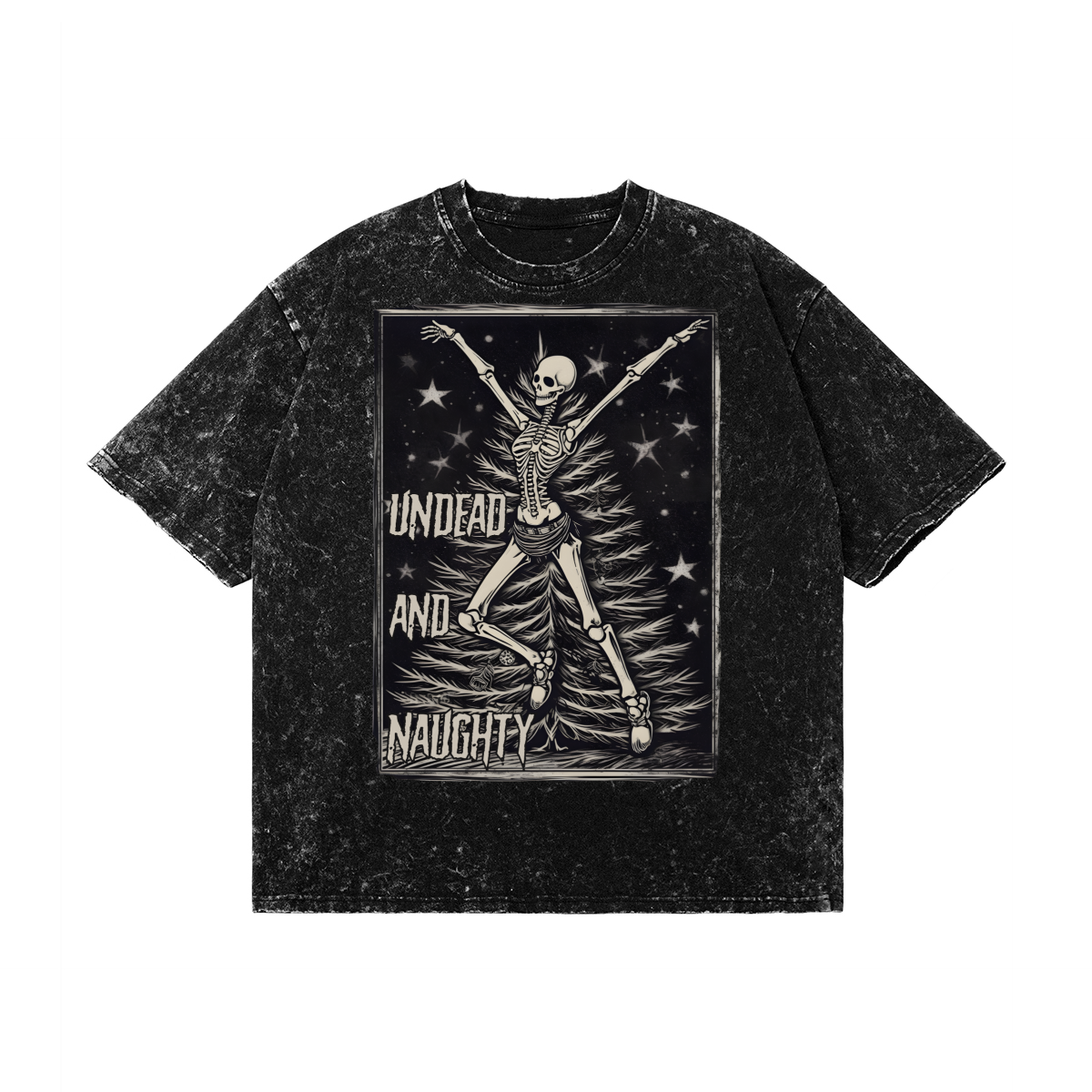 Premium Snow Washed ''Undead And Naughty'' Unisex Tshirt